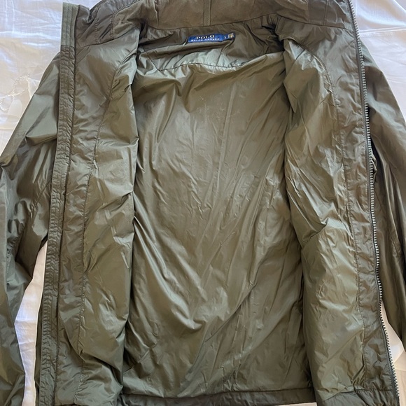 COPY - Olive Green Ralph Lauren Men Windbreaker with zipper pocket with Hood - Picture 2 of 7